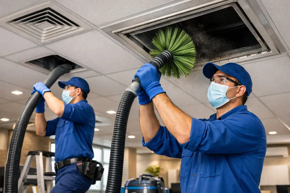 Professional commercial HVAC duct cleaning service in Sydney office building