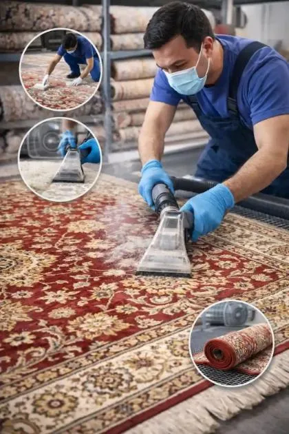 Professional rug cleaning in action Sydney