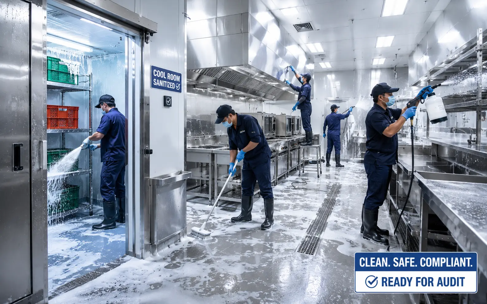 Commercial deep kitchen and cool room cleaning services in Sydney